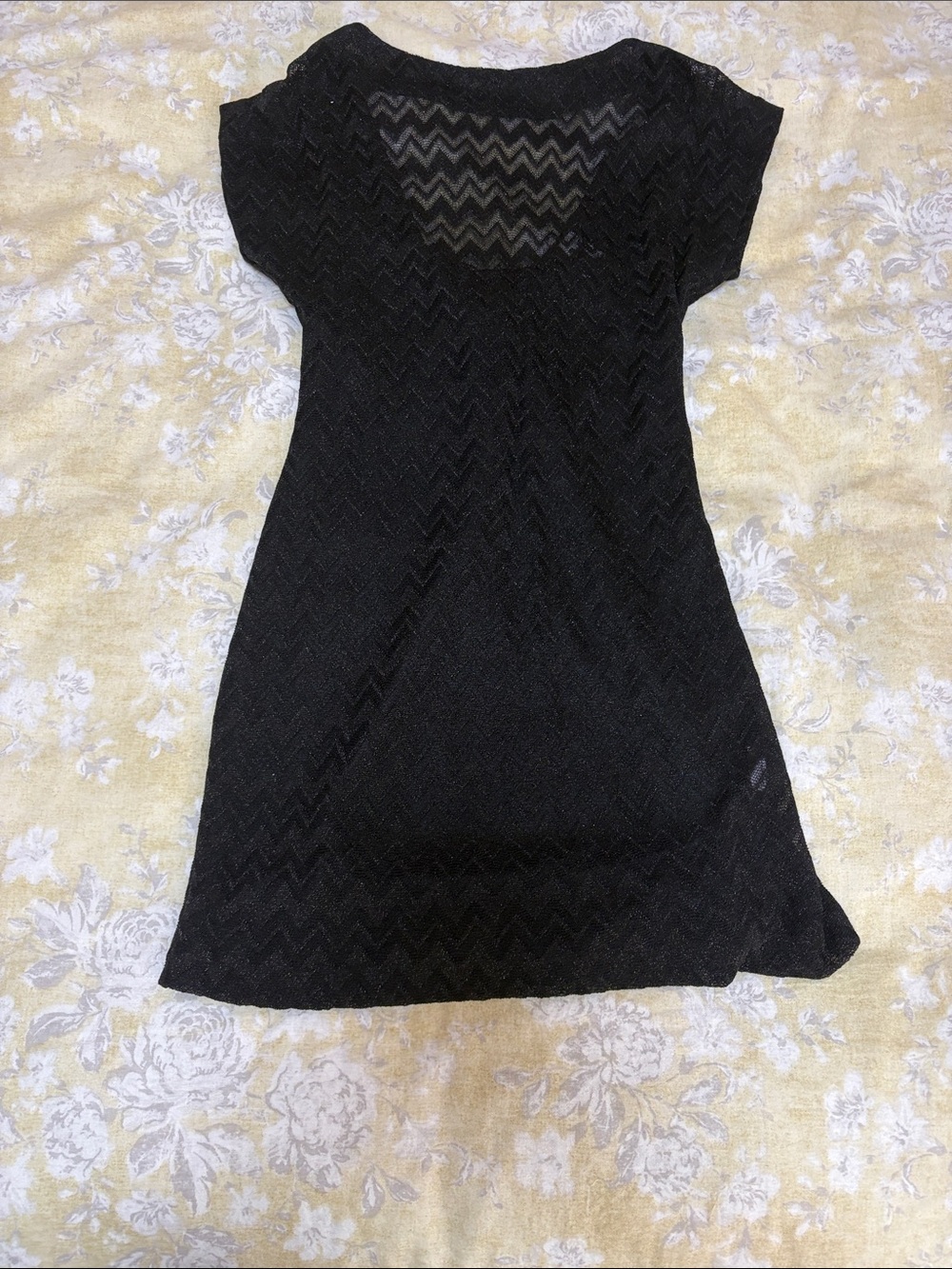 Missoni Black Short-Sleeve Chevron Knit Tunic